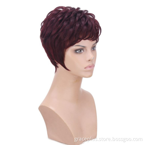 cheap wholesale china short lace front full lace wig brazilian human hair wig for black women